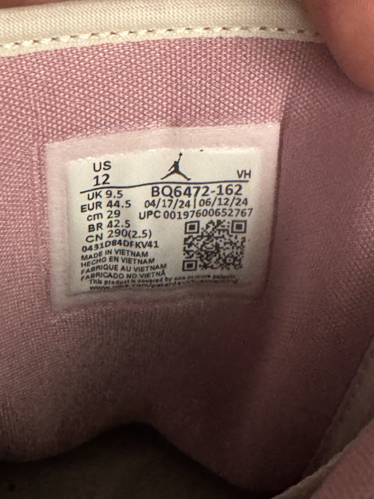 Nike Air Jordan 1 Mid Sail Orchid Muslin Women’s 12 BQ6472-162 Mens 10.5 thumbnail 8