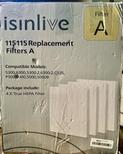 isinlive 115115 Replacement Filters A Size 21 1 X True Hepa+4 X Carbon Filter