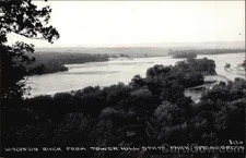 RPPC Spring Green,WI Wisconsin River View from Tower Hill State Park Postcard