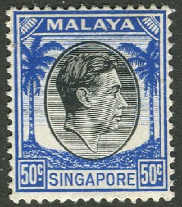 MA30  Singapore Stamp Scott #17 King George Vl Unused No Gum Clean Back