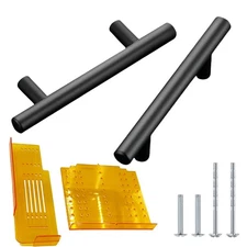 5 Inch | (L 127x H 76mm) Cabinet Pulls Stainless Steel Matte Black- Heavy Dut...