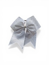 8 inch white rhinestone bow- cute hair accesory- cheer bow