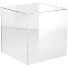 Plymor Clear Acrylic Display Case with No Base Mirror Back , 12" x 12" x 12"