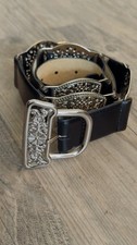 Black and silver Concho Belt Western Look/ Festival Sz Small-medium Southwest
