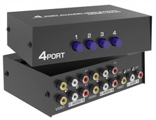 4 In 1 Out Composite Video Audio Switch Selector RCA AV Switch Box for TV DVD