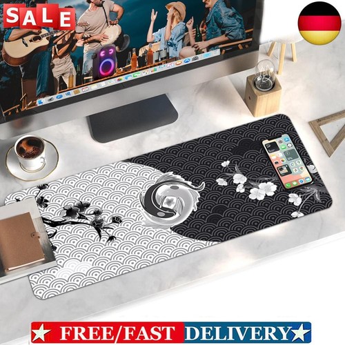 Tapis de Souris Gaming Grand Support de Bureau Antidérapant Caoutchouc Bas Tapis de Souris (