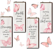 4 Pcs Butterfly Wall Decor Butterfly Bathroom Decor Dreams Faith Love Believe Wa