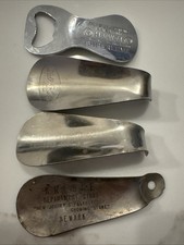 Lot Of 4 Vintage Advertising Metal Shoe Horns Boot Stores NJ NY