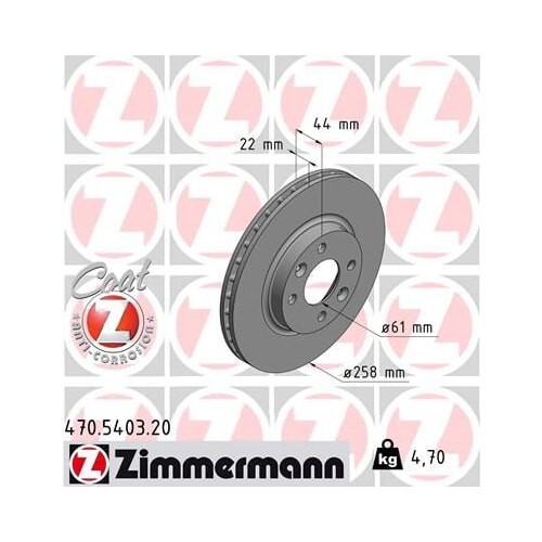 ZIMMERMANN 470.5403.20 Disco freno Assale anteriore, ventilazione interna, rivestito - Immagine 2