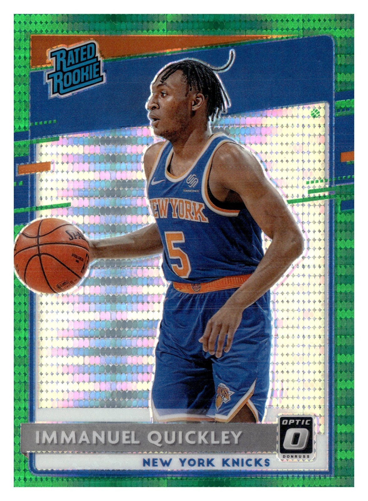 Immanuel Quickley 2020-21 Optic RC Green Pulsar Prizm Rated Rookie #175 C6