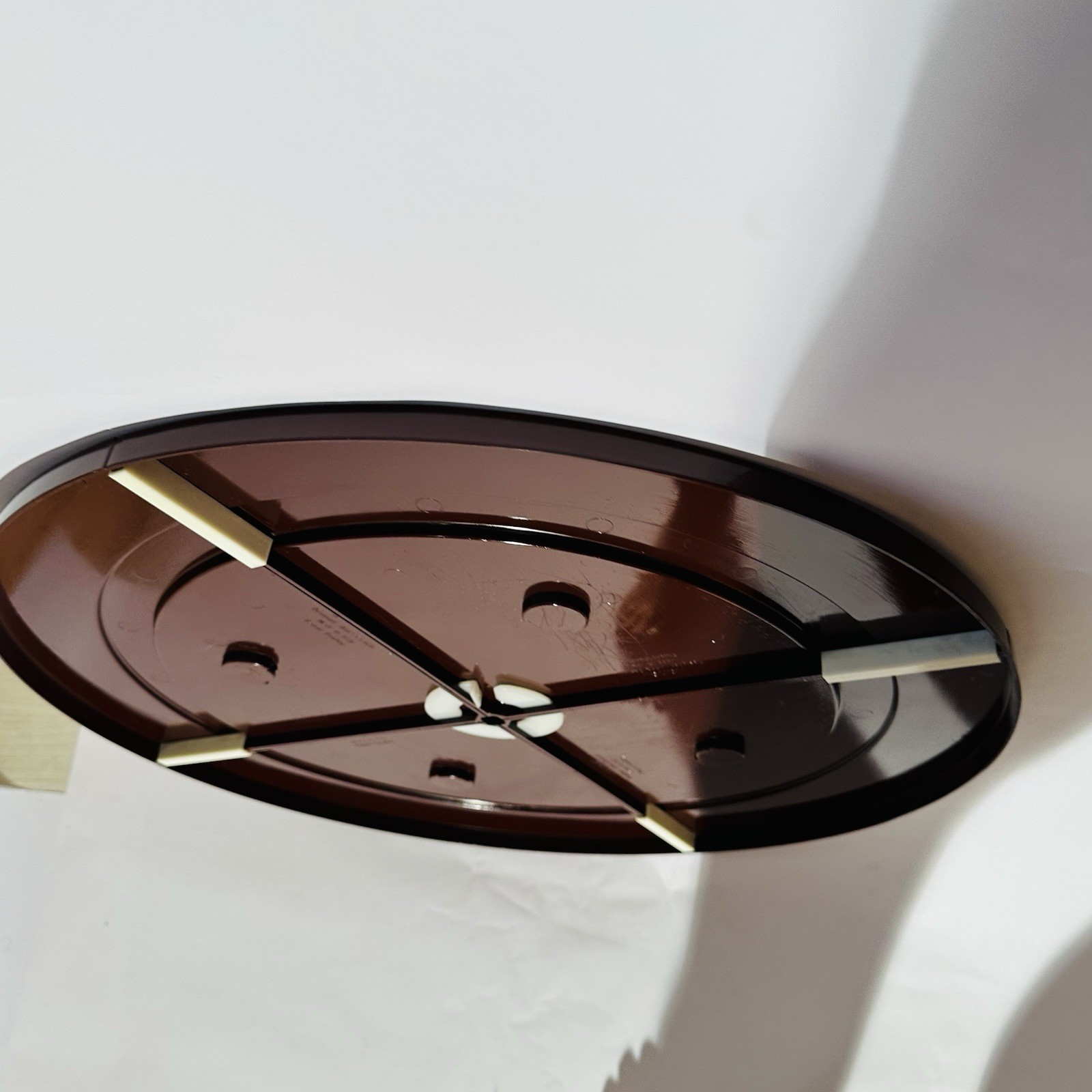 Vintage Round Mirror Kartell Design Anna Castelli Ferrieri 1972 Brown