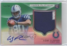 2012 Topps Platinum Rookie Green Refractor 51/99 Coby Fleener Patch Auto 2k0