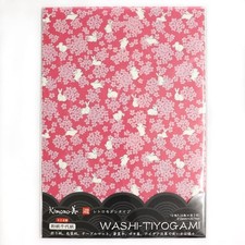 Kamiiso kimono-bi Washi Chiyogami Paper, Rabbit Cherry (2210)