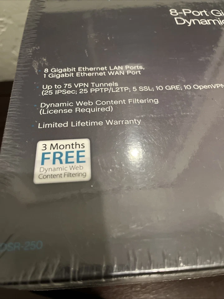 New! D-Link DSR-250 8-port Gigabit SSL VPN Unified Services Router - Image 4 of 4