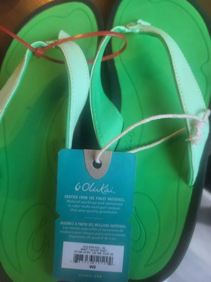 Olukai Kulapa Kai Flip Flop mint sour tart bright green 8 NWT eBay