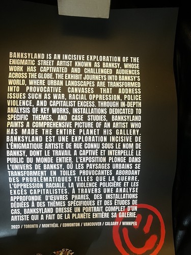 Banksyland LE 2023 Vancouver Event Poster Banksy Street Artist Red Happy Face - Picture 2 of 3