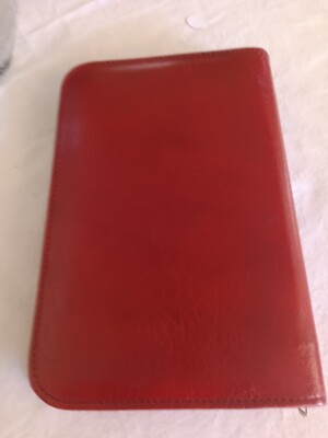 COOPER Retro COWHIDE SPLIT LEATHER Red PLANNER ORGANIZER made in CANADA 