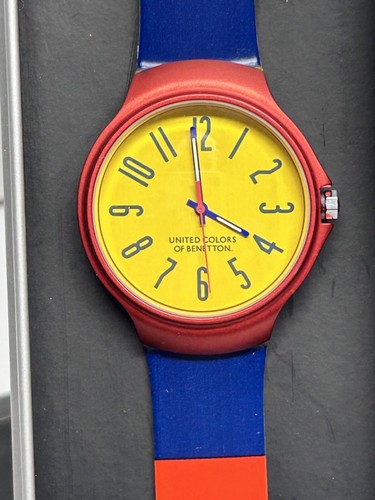 VTG United Colors of Bennetton Yellow face, Camel Watch. NEW - Picture 4 of 6