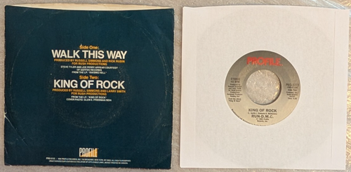 Run-DMC Walk This Way Profile 5112 1986 NM RAP ROCK PIC SLEEVE PROMO - Picture 2 of 2