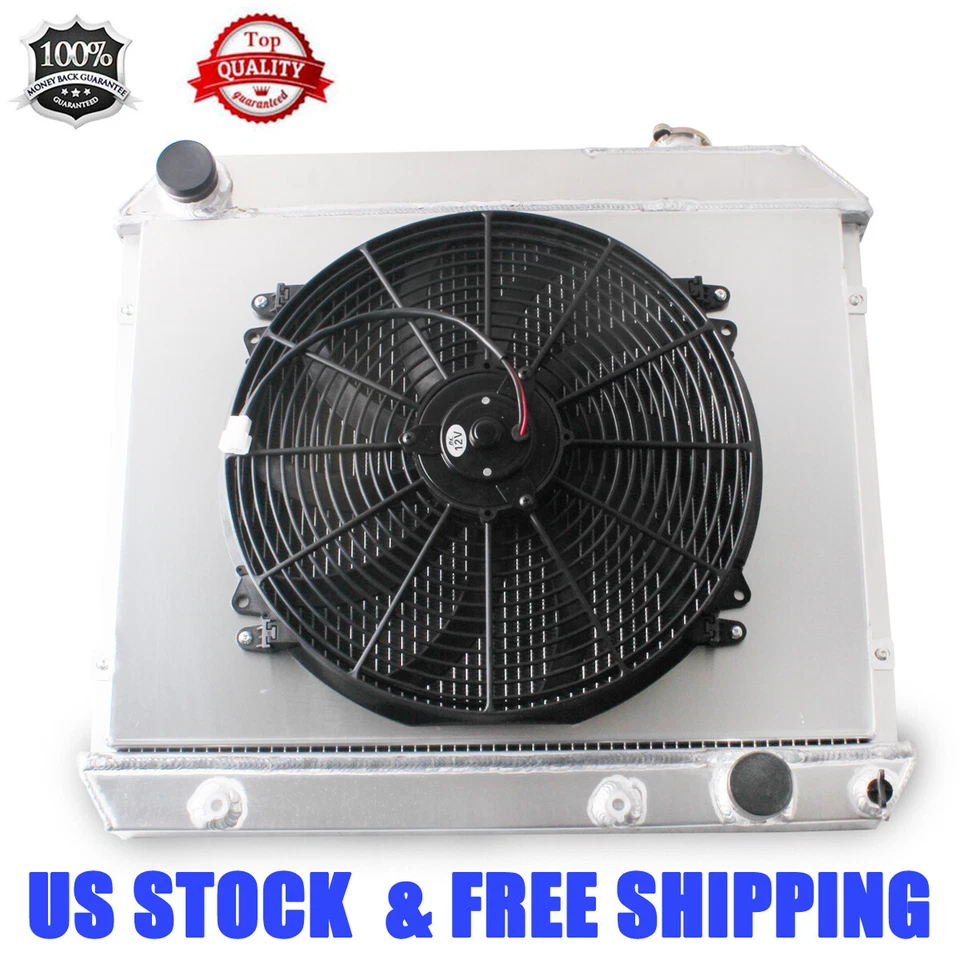 3Row Radiator+Fan For 1962 1963 1964 Pontiac Grand Prix /  1965 1966 Chevrolet  - Image 2 of 4