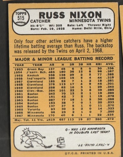 1968 Topps Baseball Cards Scegli una carta a scelta 295-660 EX X-MT 1/25 Set Break - Foto 372 di 490