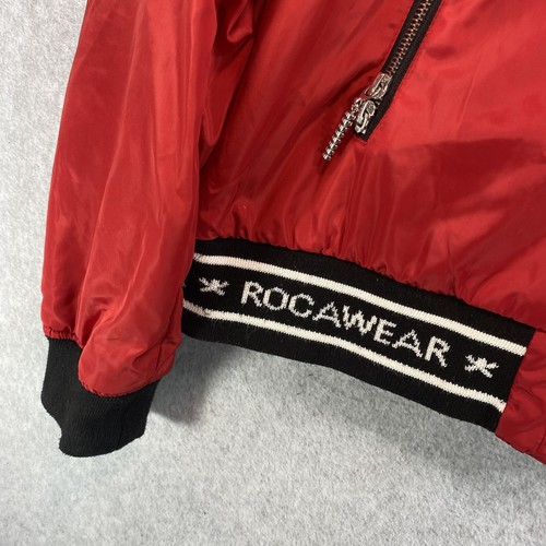 Vintage Rocawear Jacket Women's XL Red Bomber Y2K Full Zip Hip Hop - Picture 5 of 14