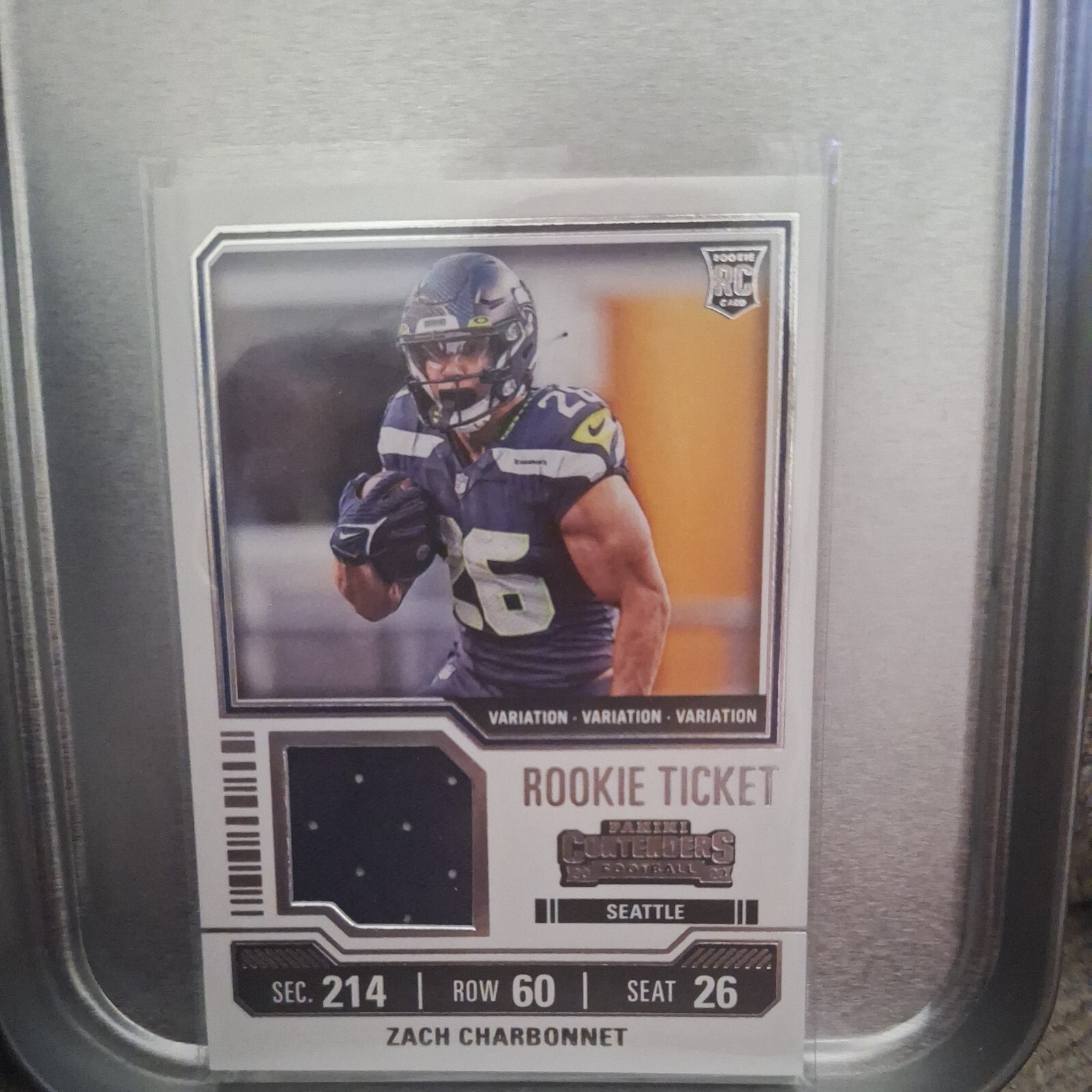 2023 Panini Contenders - Rookie Ticket Swatches #TS38 Zach Charbonnet (MEM, RC)