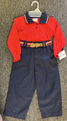 Vintage Michael James Baby Toddler Dress Pants Outfit 2 Piece 2T