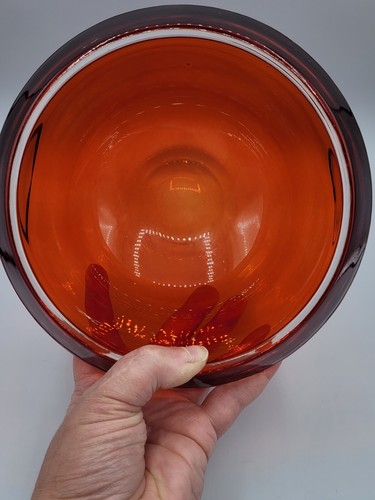 Teleflora Round Ruby Red Glass Flower Bowl Vase Centerpiece - Picture 2 of 4
