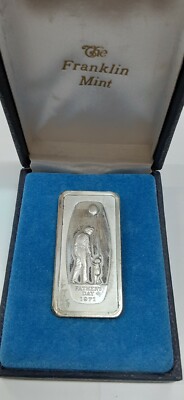 1971 Franklin Mint Fathers Day 1000 Grain Sterling Silver Ingot in