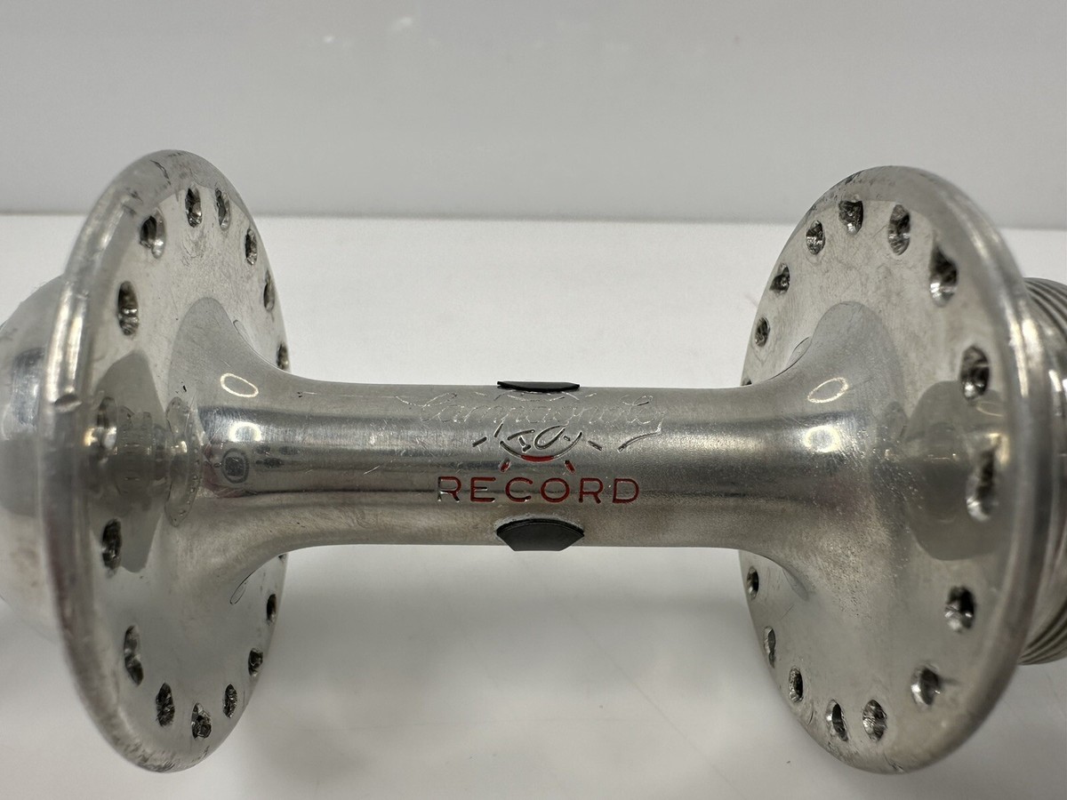 Vintage Campagnolo Nuovo Record Low Flange Hub Set & Skewers