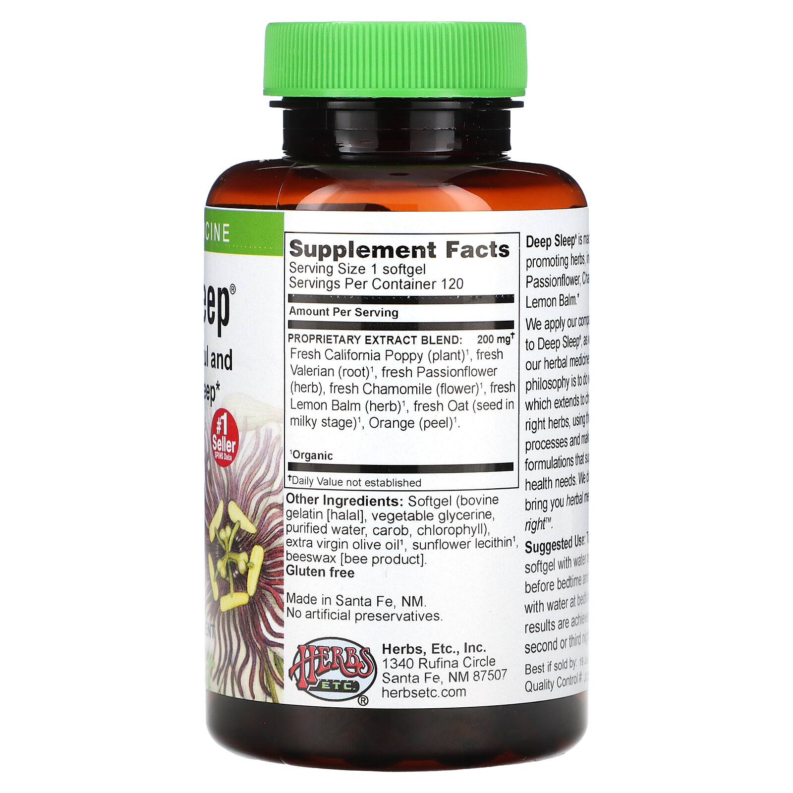 Herbs Etc Deep Sleep Alcohol Free 120 FastActing Softgels AlcoholFree