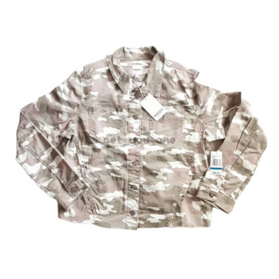 NWT Kensie Jeans Women's Alia Crop Camo Utility Jean Jacket