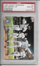 1995 Pacific Mariners Memories Ken Griffey Jr #1 jay buhner psa 10 seattle