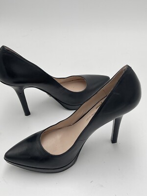 Nine West Black Heels Platform Classic Pumps Stiletto Leather Size 8M Love  Furyo