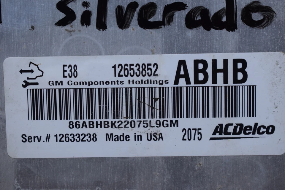 MÓDULO INFORMÁTICO MOTOR CHEVROLET SILVERADO 1500 10-13 ECU ECM 12633238 ABHB OEM Foto 2 de 4