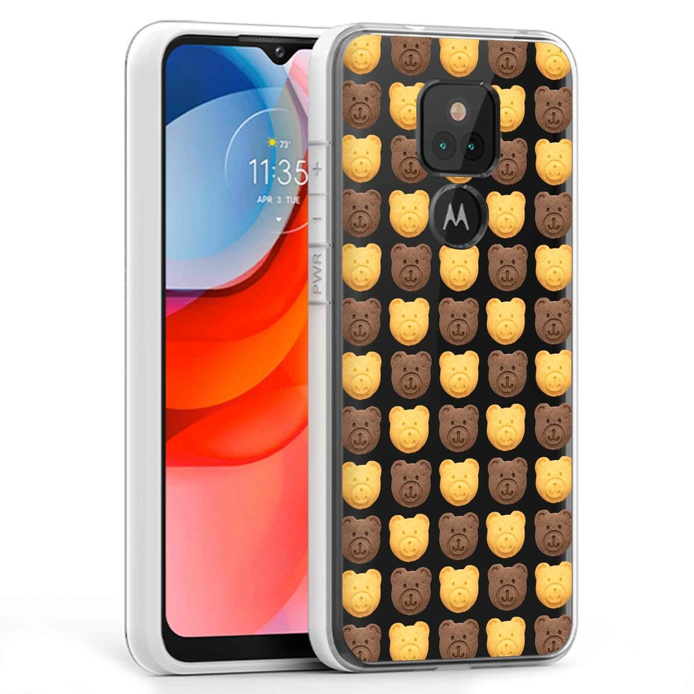 Phone Case Cover for Motorola Moto G Play 2021,Cookie Teddy Bear Print, USA
