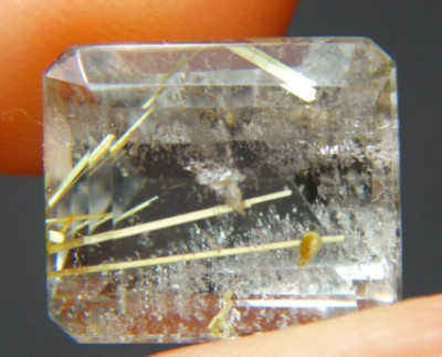 IP3 Rutilated Quartz 8.72ct 13x11x8mm emerald cut rectangular golden color