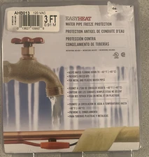 Easy Heat AHB-013 Water Pipe Heating Cable 3 Feet NEW