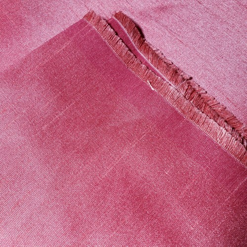 15 YARD LOT BRIGHT SALMON CORAL FAUX SILK DUPIONI FABRIC 58" DRAPERY - DRESS - Picture 2 of 5