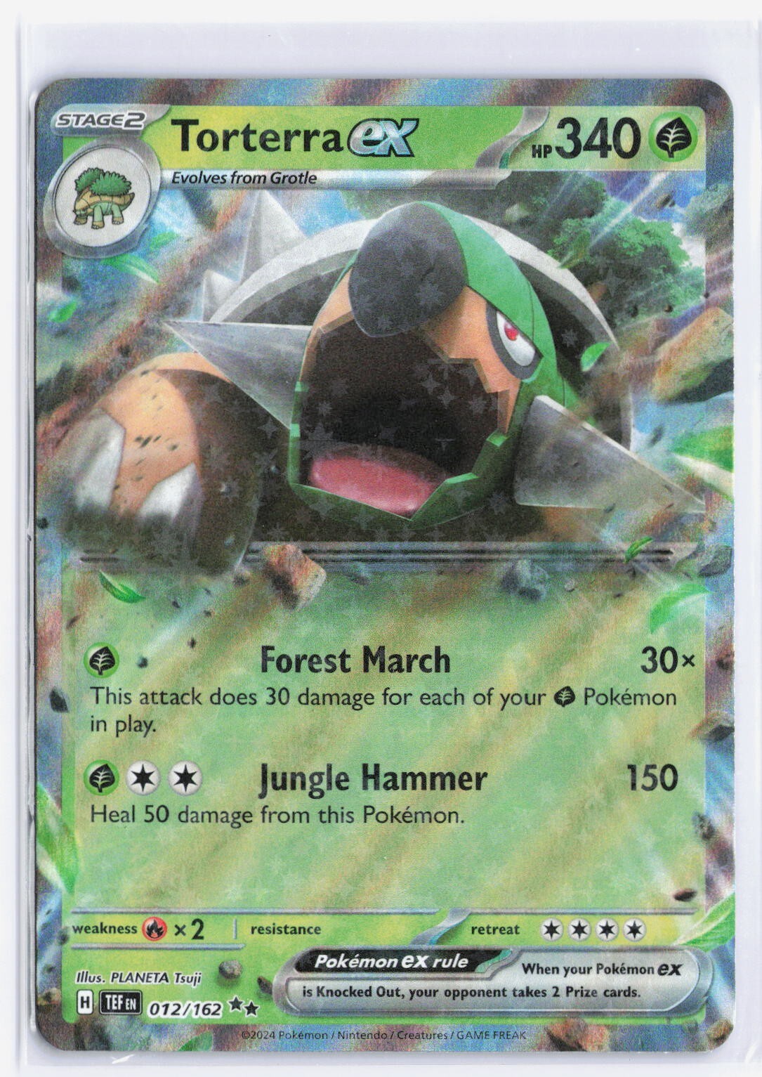 Pokemon TCG Torterra ex 012/162 Sv05: Temporal Forces Holo NM