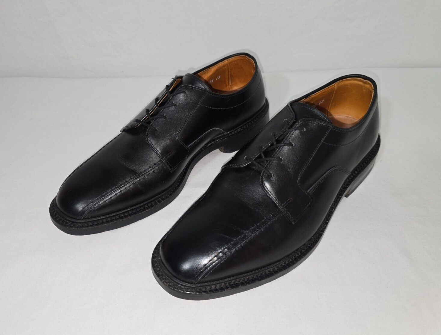 Allen Edmonds Hillcrest Men's 8 EEE Black Leather Derby Bicycle Toe Dress Shoes eBay