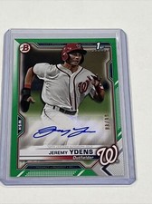 2021 Bowman - Jeremy Ydens 1st Bowman Green Auto #08/99 Nationals/Nats