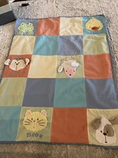 NoJo Playful Pals 3D plush Playmat Blanket large 40 x 50" squeak rattle Pastel-