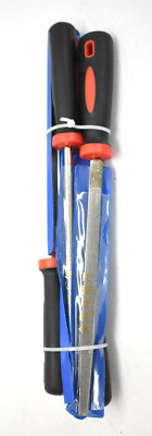 YKLP 8'' Diamond Coated File Plastic Handle Hand Tools 4 Pack Red/Black