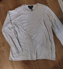 FDJ FRENCH DRESSING JEANS Grey Gray Women's Long Sleeve Top S Small