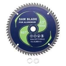 Circular Saw Blade - [6-1/2" x 60 Teeth x 5/8 Arbor] with Washer Adapters