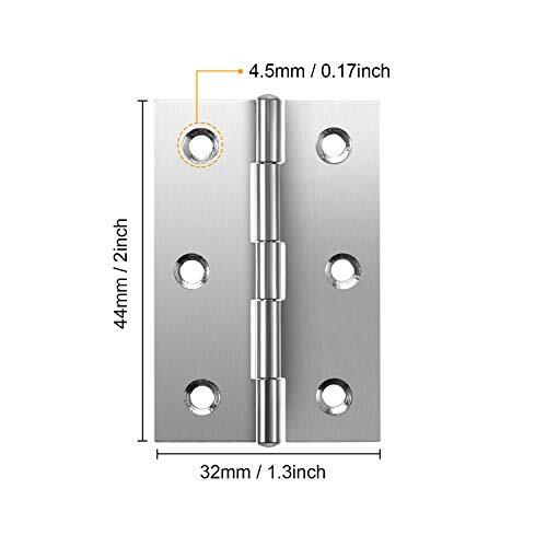 Boao 16 Pieces Small Door Hinges Stainless Steel Folding Butt Hinges Home Fur... - Picture 2 of 6
