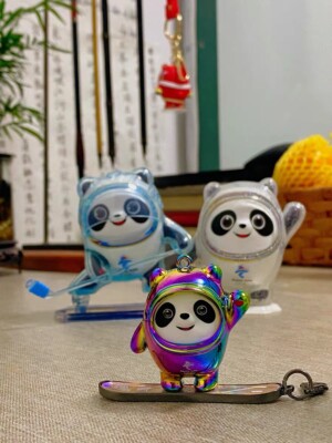Olympische Winterspiele Peking 2022. Einprägsamer Schlüsselanhänger. Panda