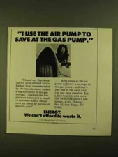 1979 U.S. Department of Energy Ad - I Use the Air Pump
